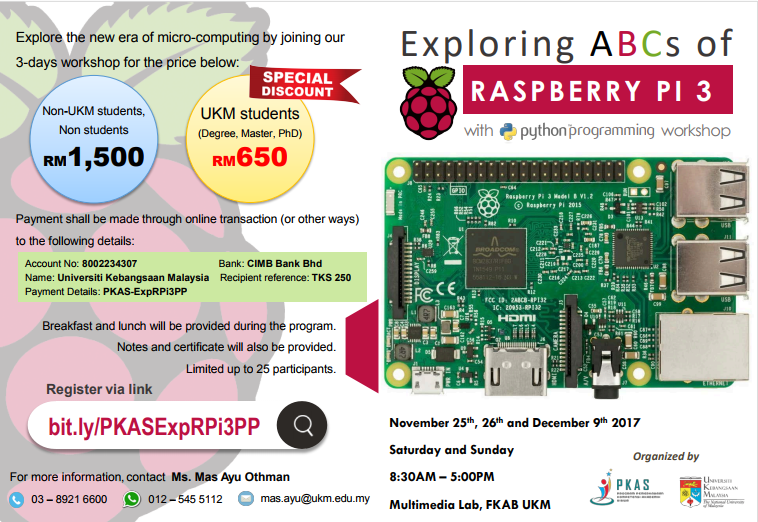  Exploring of ABCs Raspberry Pi 3 with Python Programming (Nov 2017 - Jan 2018